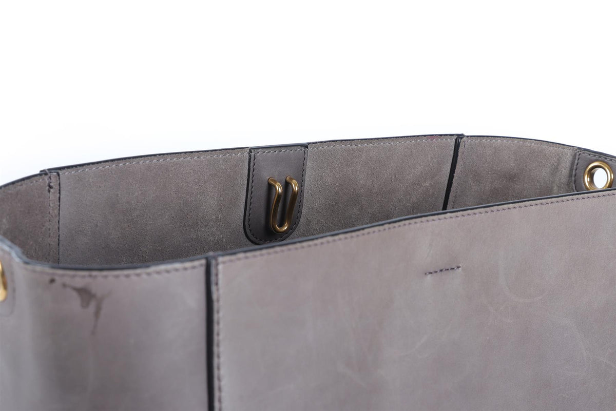 CELINE GREY SANGLE LEATHER SHOULDER BAG