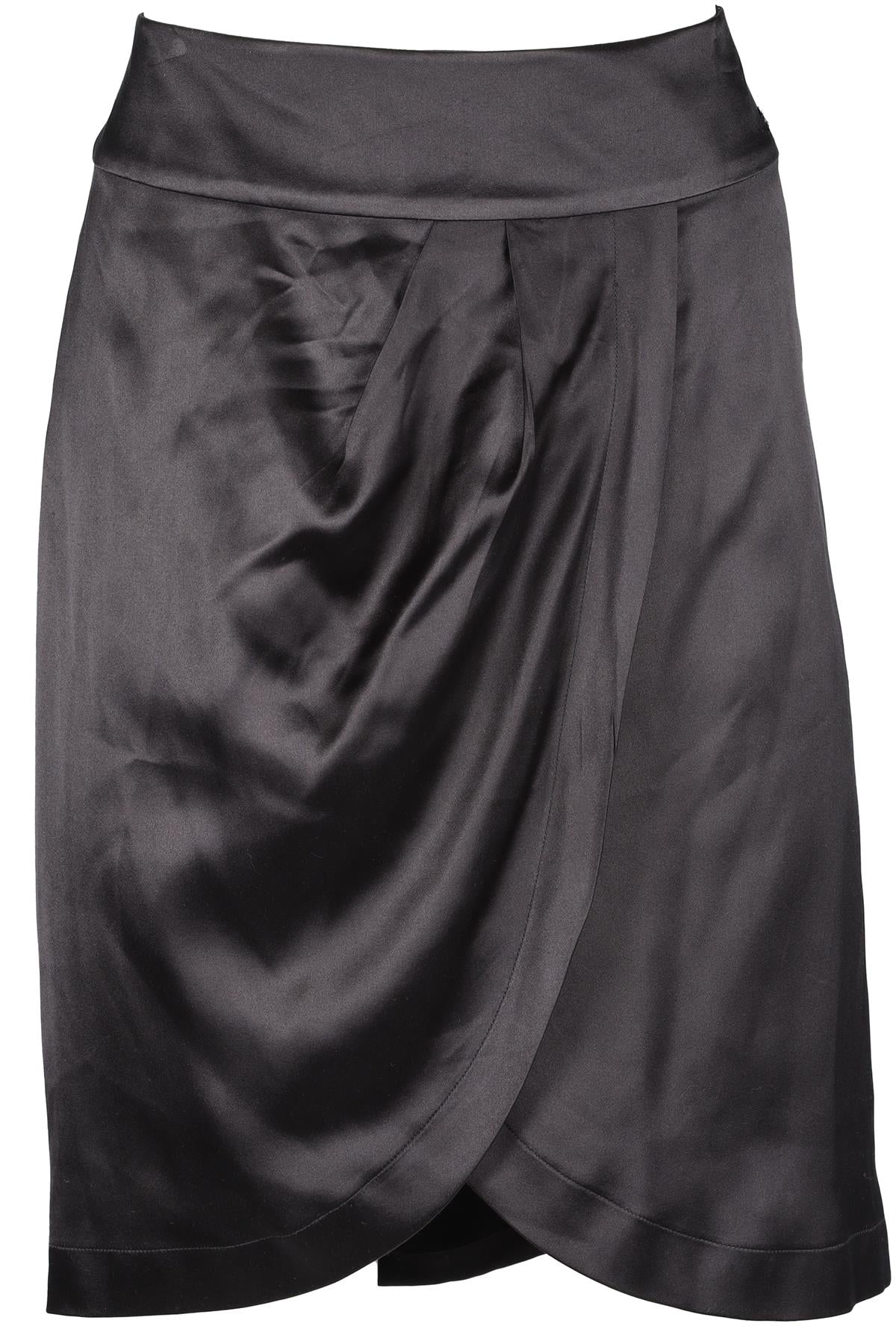 CHANEL BLACK 2006 SILK MINI SKIRT FR 38 UK 10