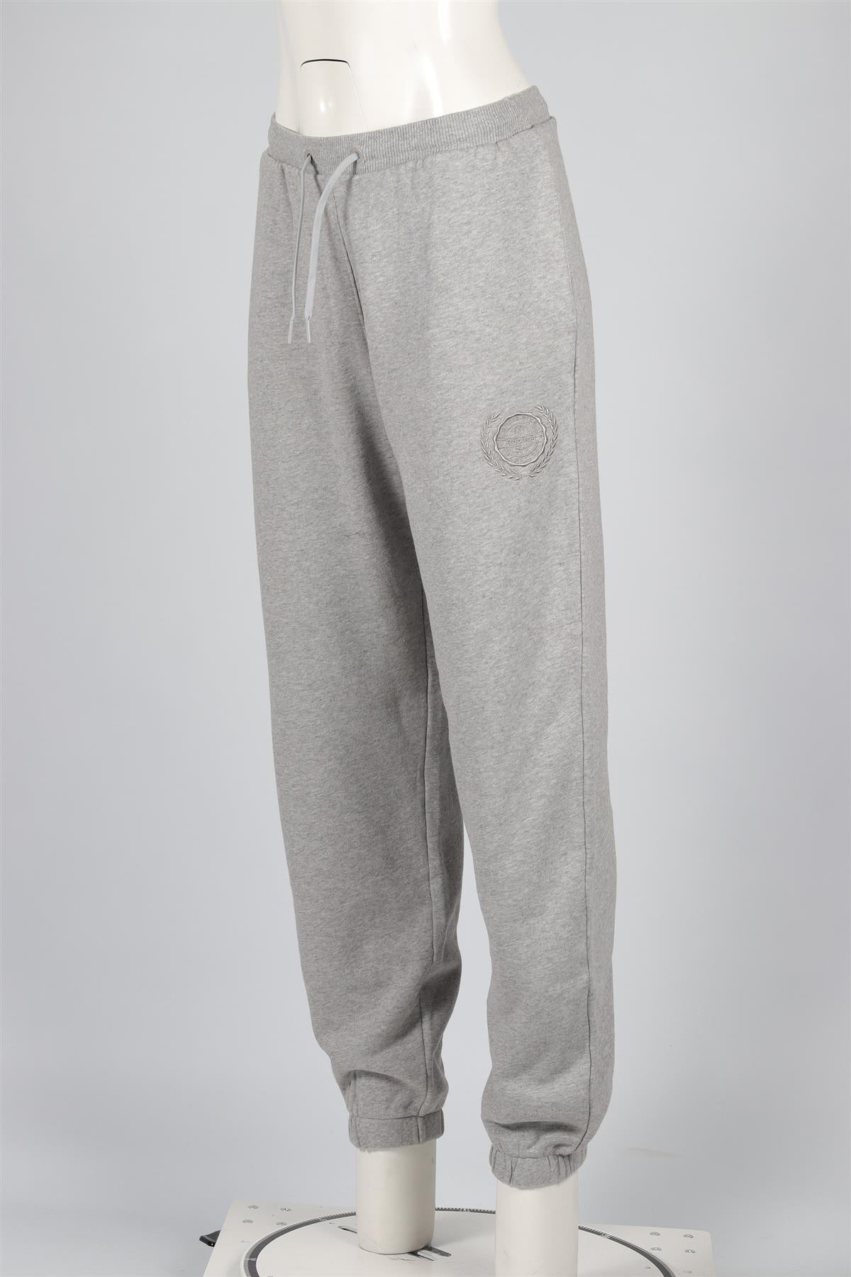 ANINE BING + REEBOK GREY COTTON TRACK PANTS XSMALL