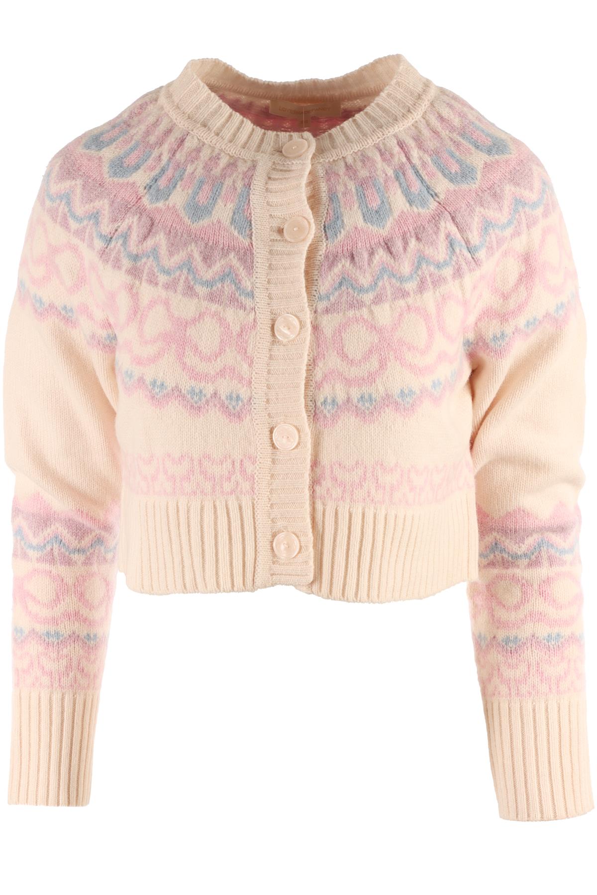 LOVESHACKFANCY MULTI WOOL CARDIGAN XXSMALL