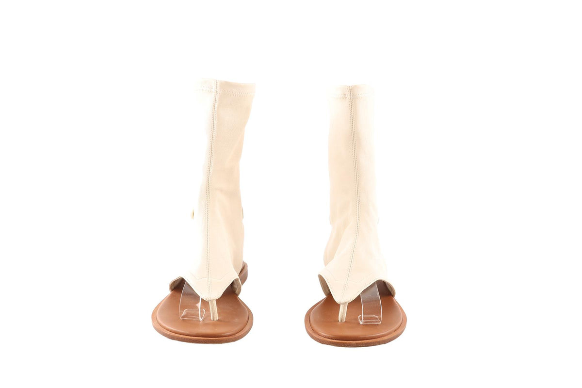 CHRISTIAN DIOR CREAM SPORIT LEATHER THONG SANDALS EU 36 UK 3 US 6