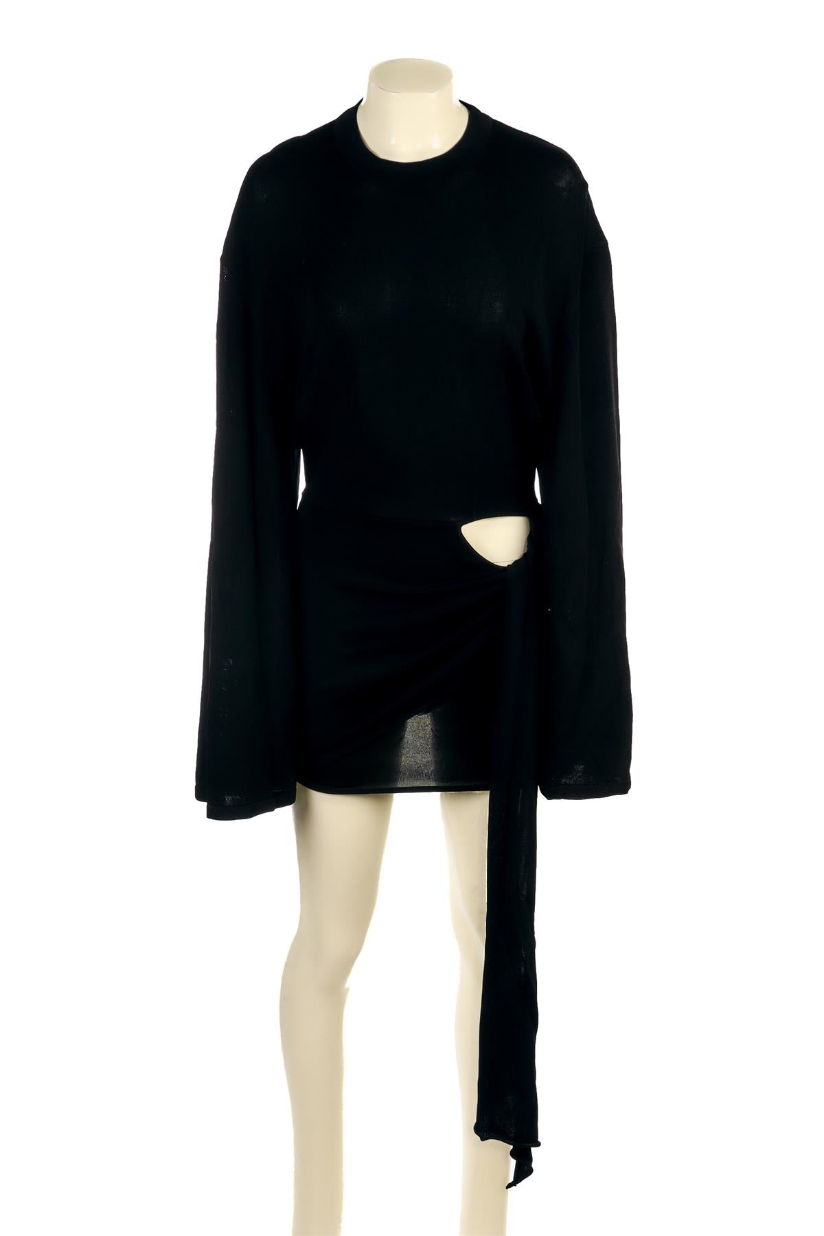 ARAKII BLACK KNIT MINI DRESS SMALL