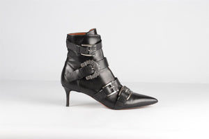 ETRO BLACK LEATHER ANKLE BOOTS EU 40 UK 7 US 10