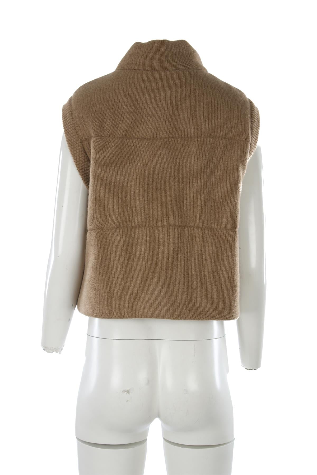 LE KASHA TAN MONTANA CASHMERE GILET ONE SIZE