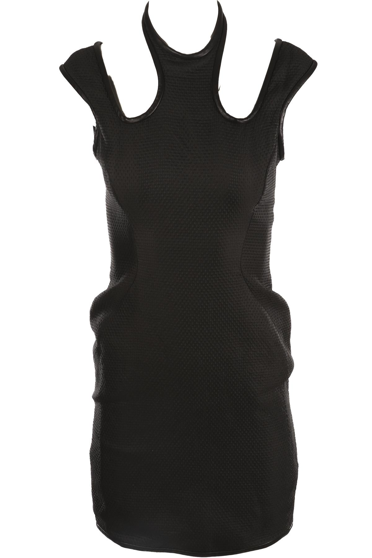 DAVID KOMA BLACK WOVEN MINI DRESS UK 10