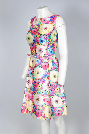 OSCAR DE LA RENTA MULTI 2016 SILK MINI DRESS US 2 UK 6