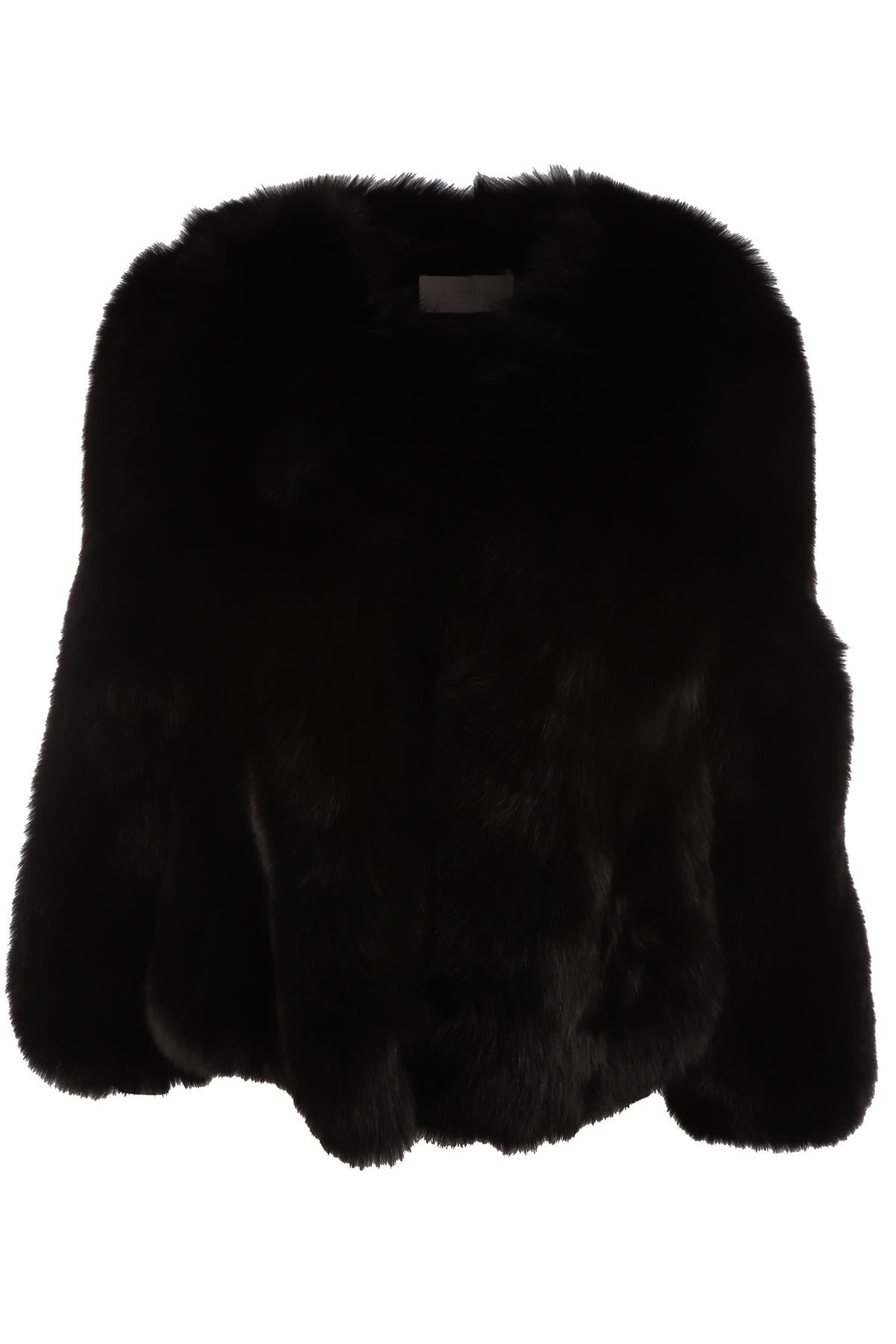 L CUPPINI BLACK FOX FUR JACKET XSMALL