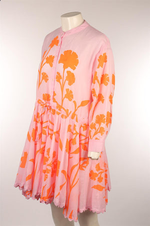 JULIET DUNN LONDON PINK COTTON MINI DRESS 3 UK 12/14