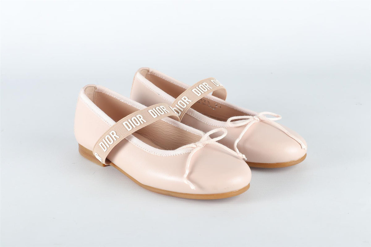 CHRISTIAN DIOR PINK KIDS GIRLS BALLET FLATS EU 27 UK 9 US 10
