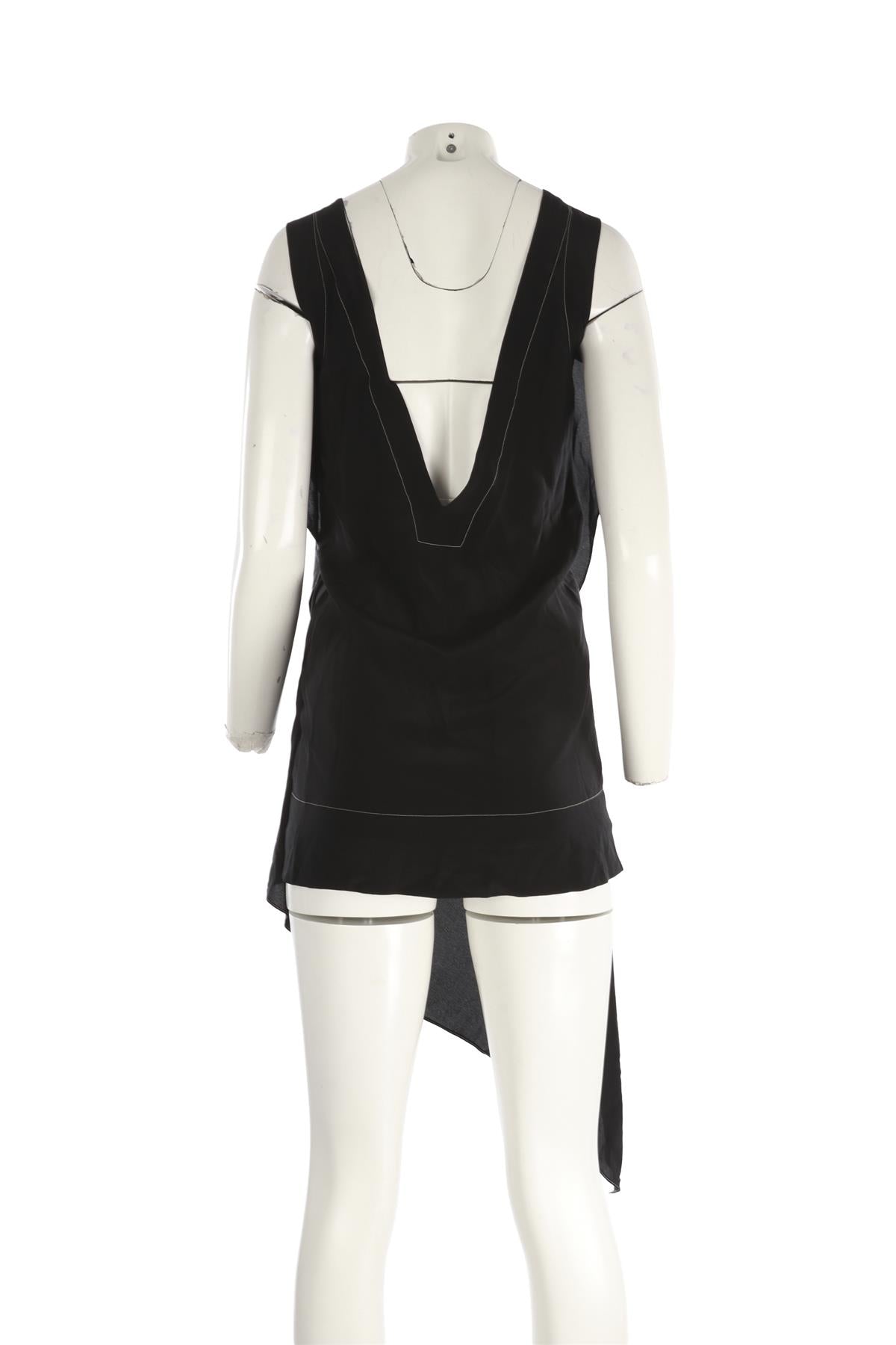 ACNE STUDIOS BLACK SILK MIDI DRESS FR 36 UK 8