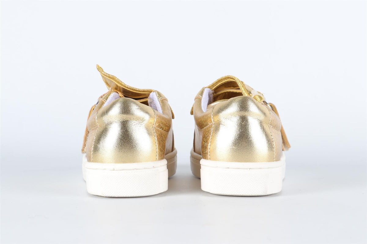 SOPHIA WEBSTER GOLD KIDS GIRLS LEATHER SNEAKERS EU 25 UK 8 US 9