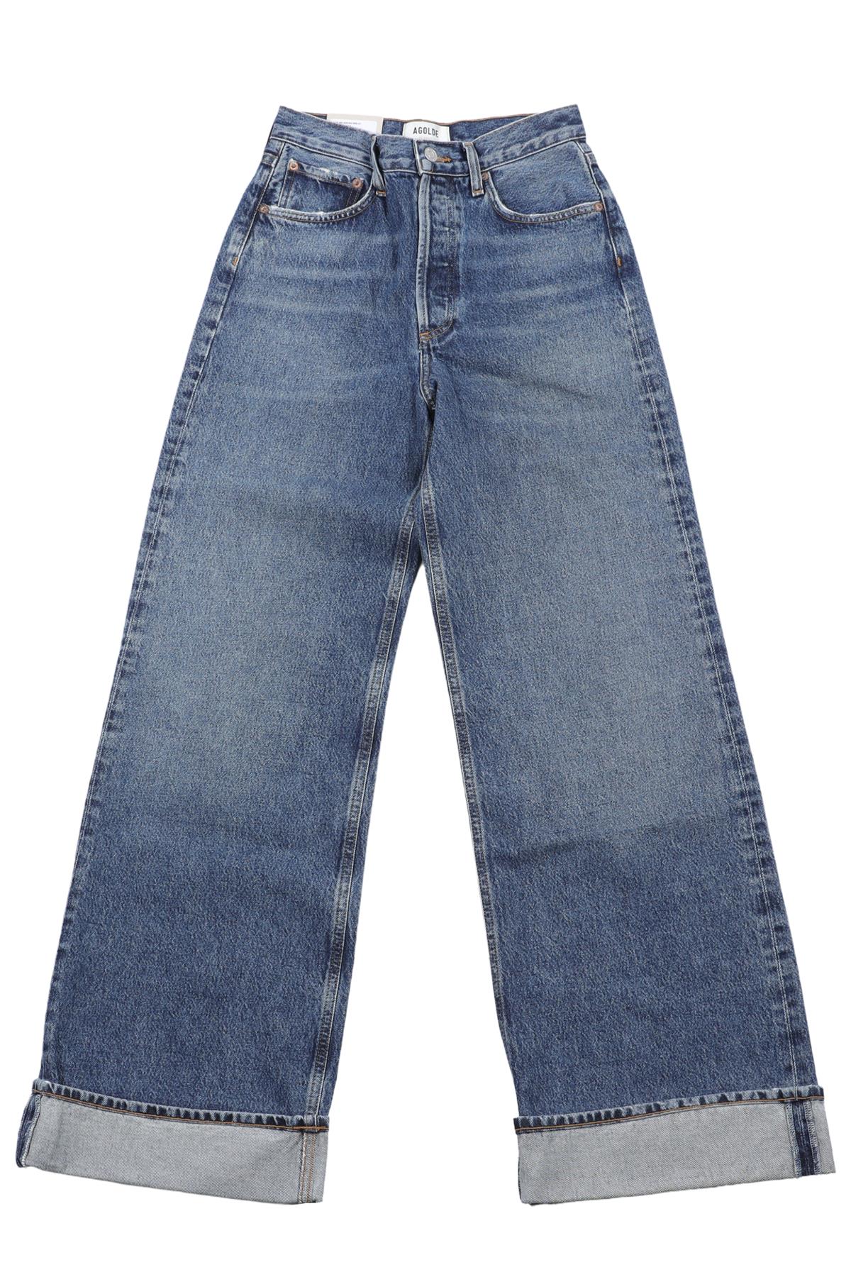 AGOLDE NAVY HIGH RISE WIDE LEG JEANS W24 UK 6