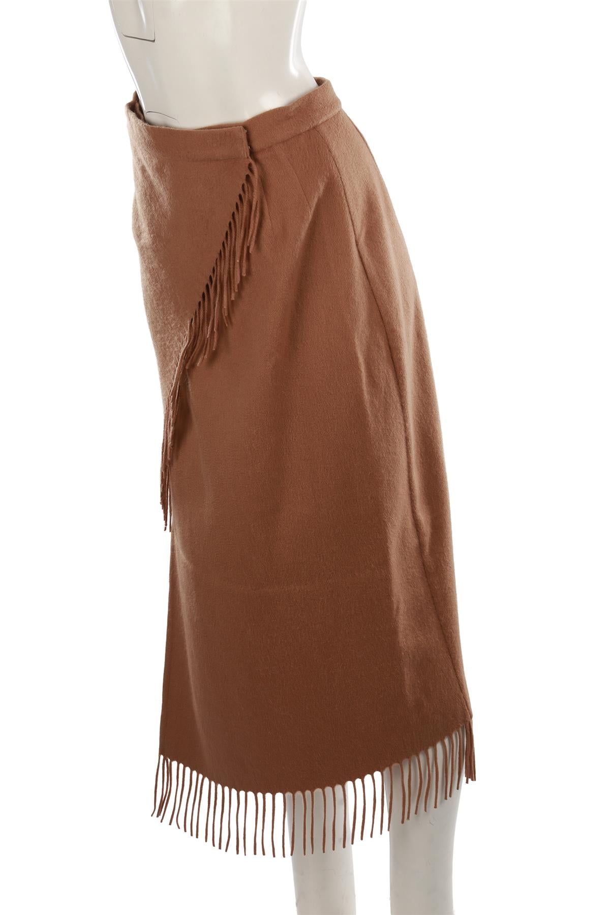 VALENTINO BROWN WOOL MIDI SKIRT UK 8