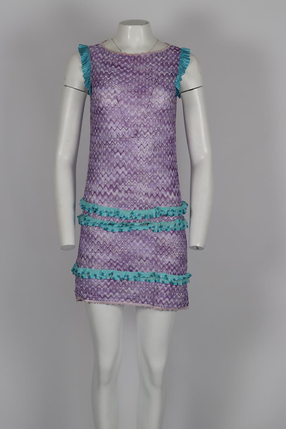 MISSONI MARE CROCHET KNIT MINI DRESS IT 40 UK 8