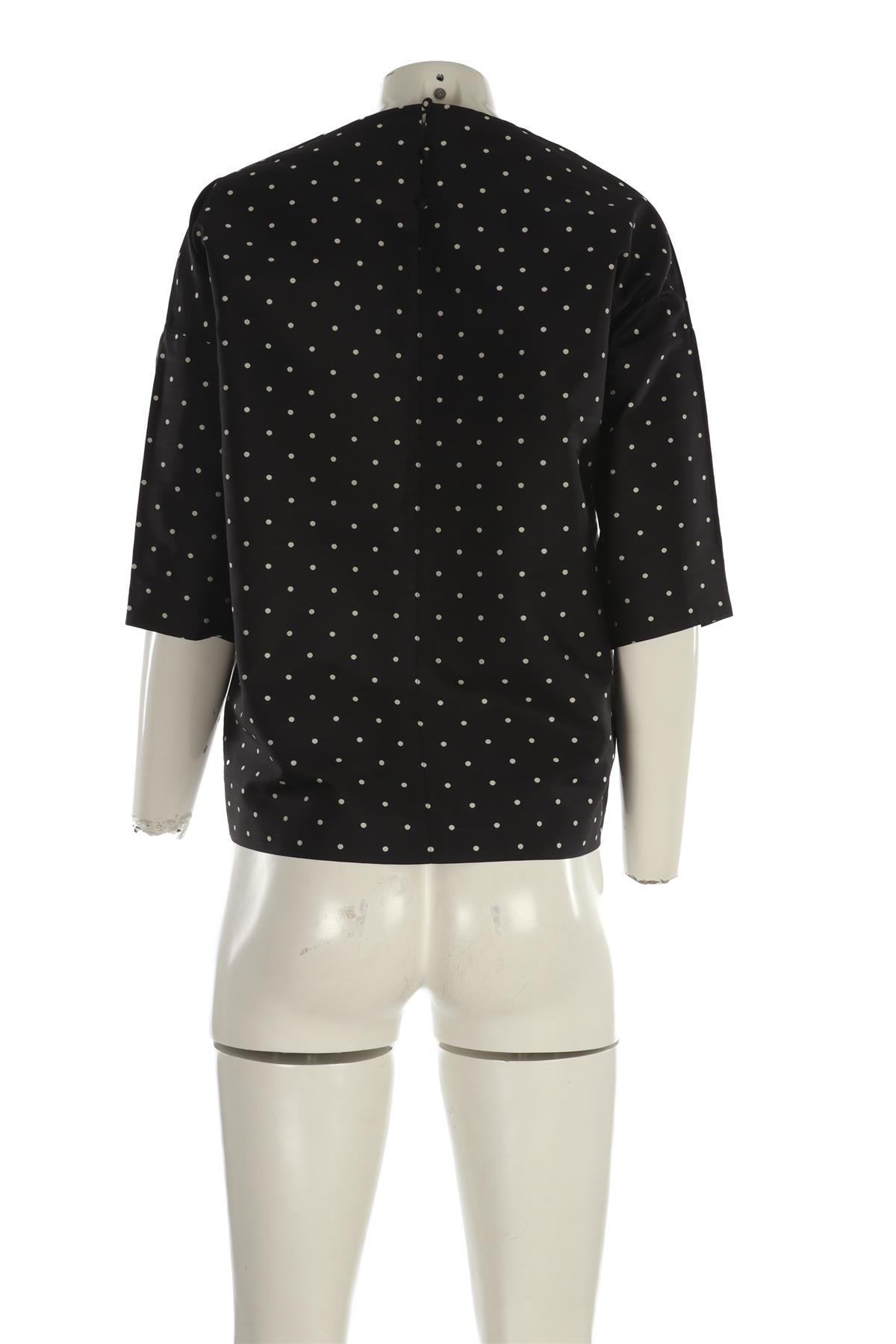CHRISTIAN DIOR BLACK SILK TOP FR 36 UK 8