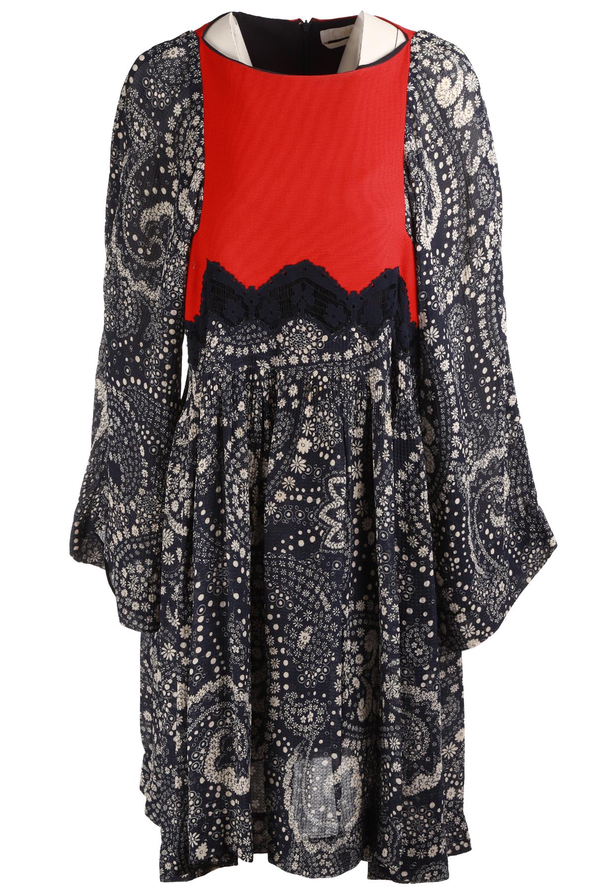 CHLOÉ NAVY CREPE MINI DRESS FR 38 UK 10