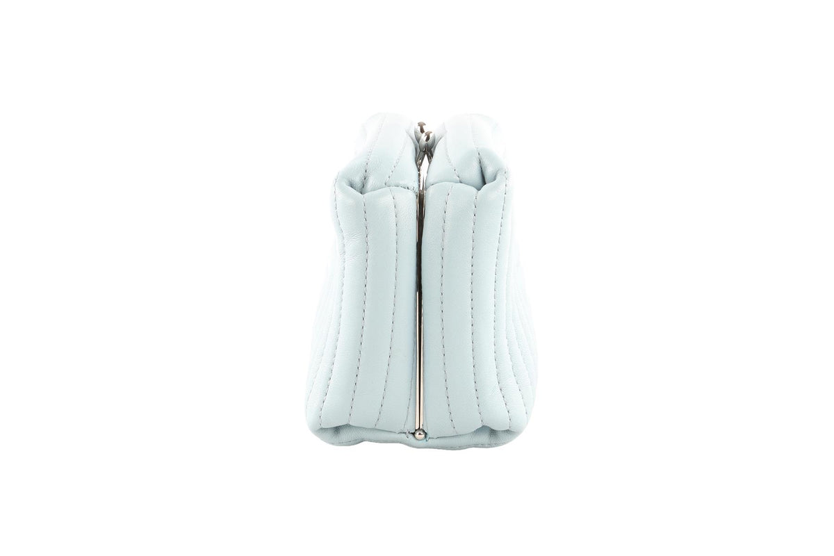 JIL SANDER BLUE LEATHER CLUTCH
