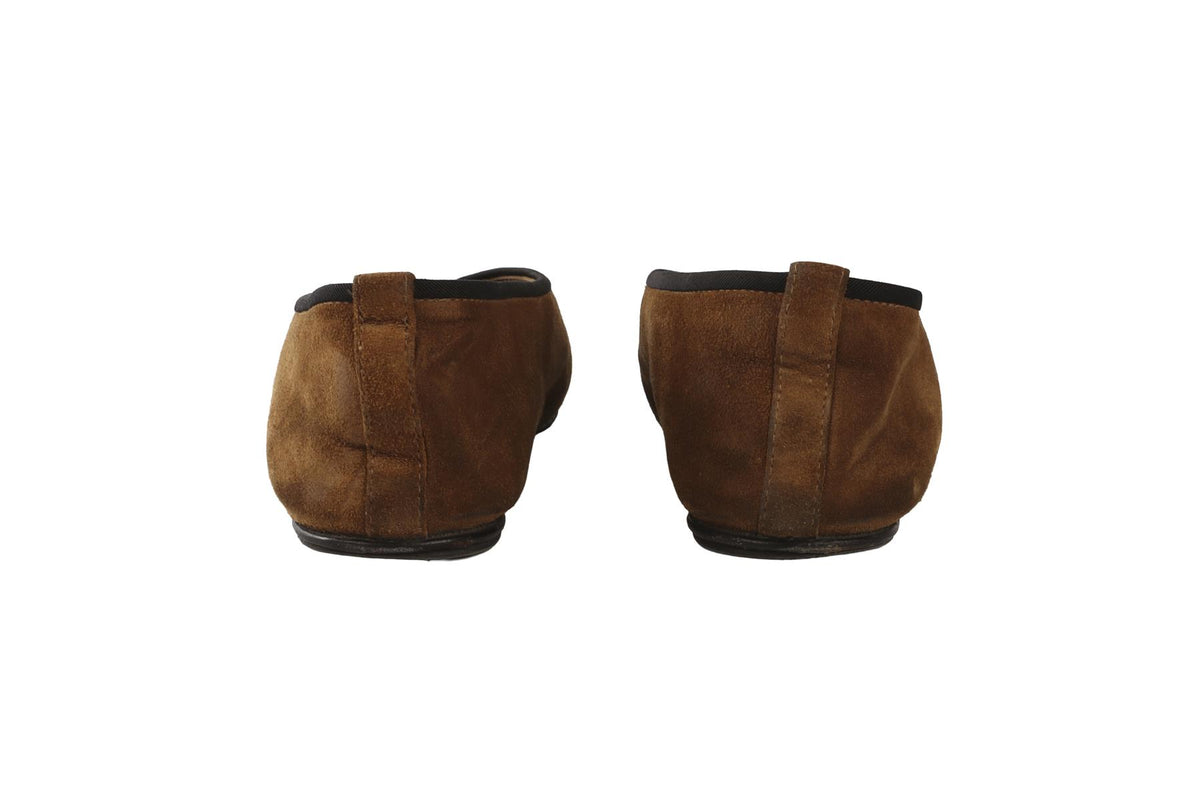 THE ROW TAN SUEDE BALLET FLATS  EU 38 UK 5 US 8
