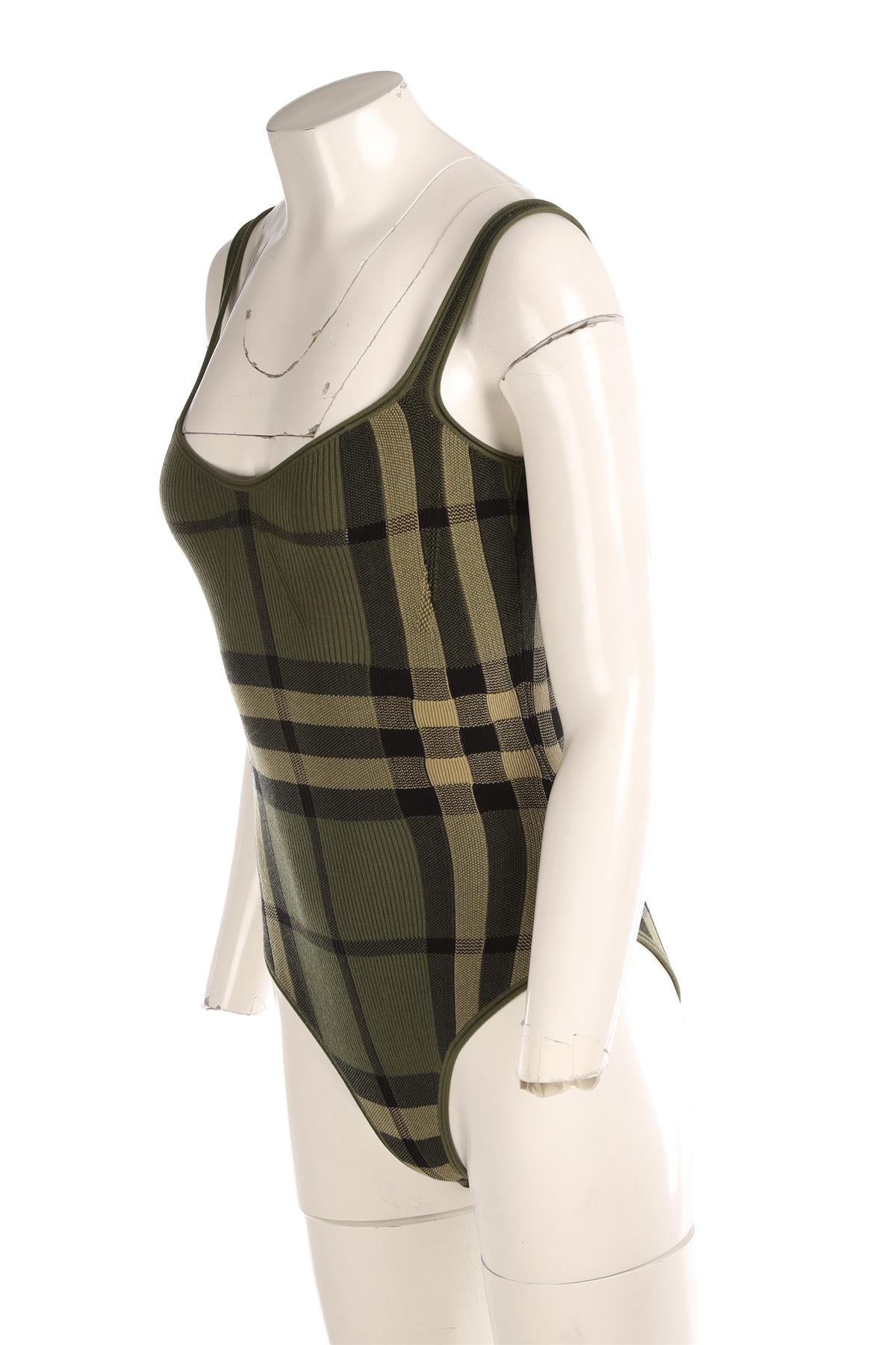 BURBERRY GREEN COTTON BODYSUIT MEDIUM