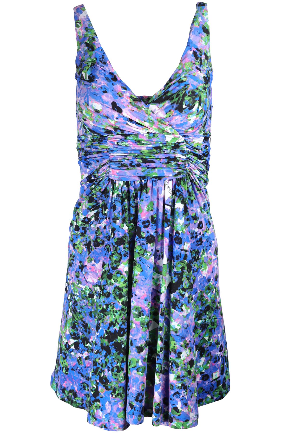 ROBERTO CAVALLI MULTI SILK MINI DRESS IT 38 UK 6