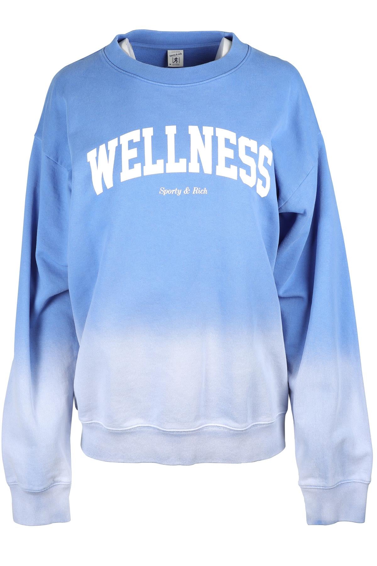 SPORTY & RICH BLUE COTTON SWEATSHIRT MEDIUM