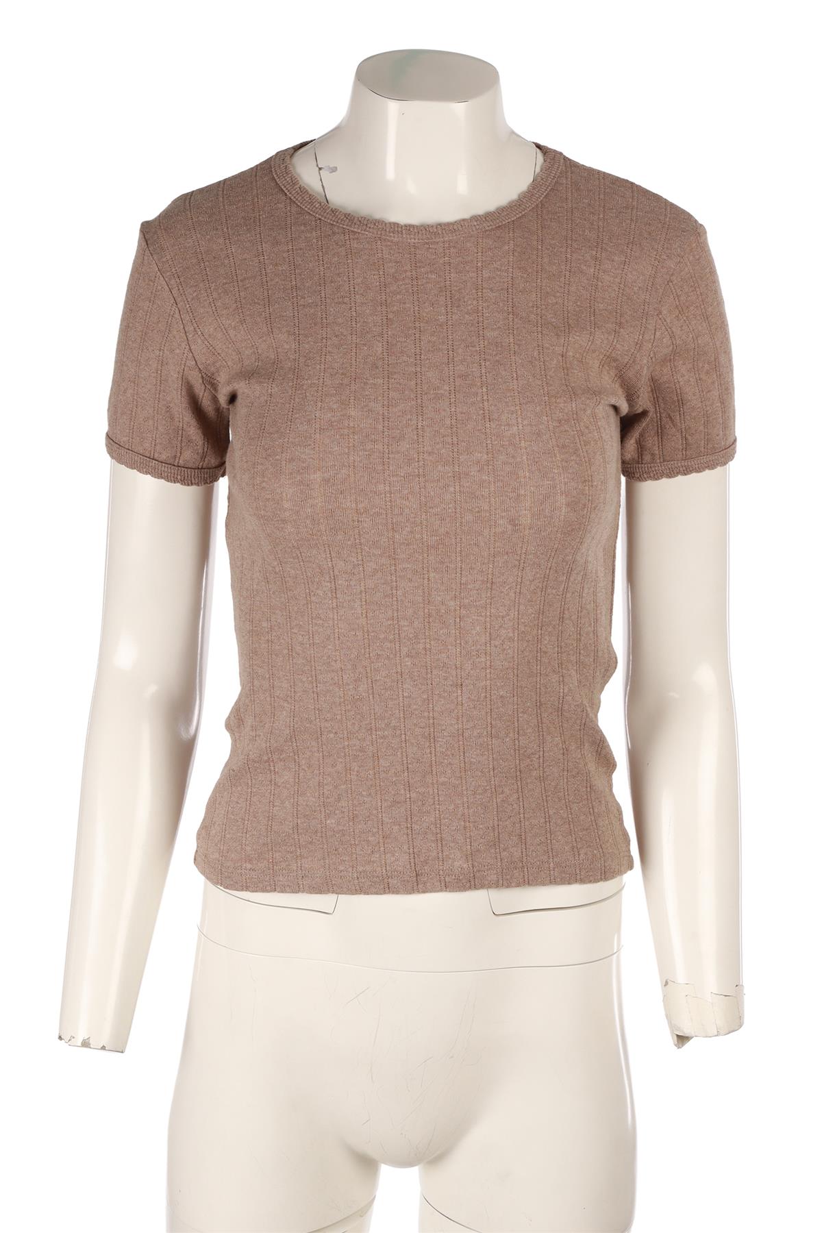 LESET BROWN COTTON T-SHIRT SMALL