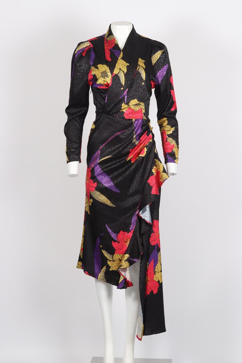 DODO BAR OR PRINTED SATIN MIDI DRESS IT 42 UK 10