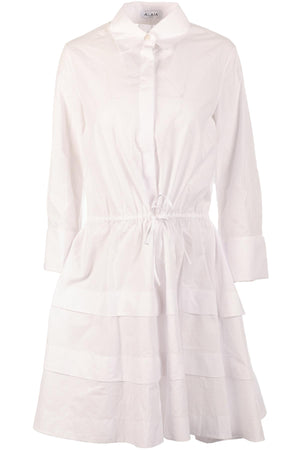 ALAÏA WHITE COTTON MIDI DRESS FR 36 UK 8