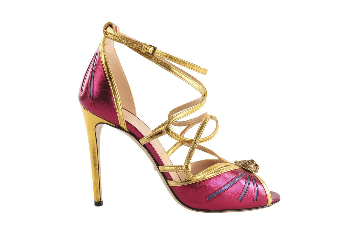 GUCCI PINK LEATHER SANDALS EU 40 UK 7 US 10