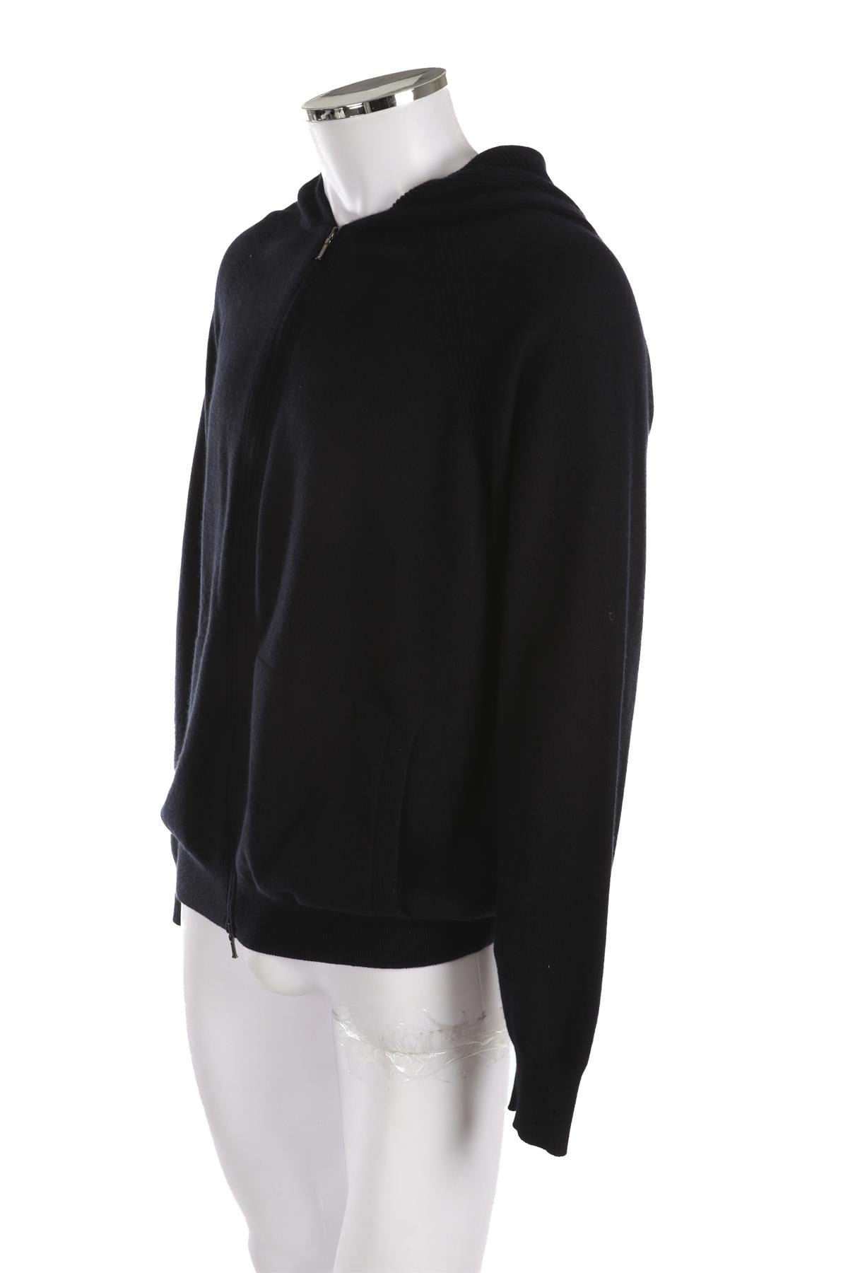 LORO PIANA NAVY MEN'S CASHMERE HOODIE XLARGE