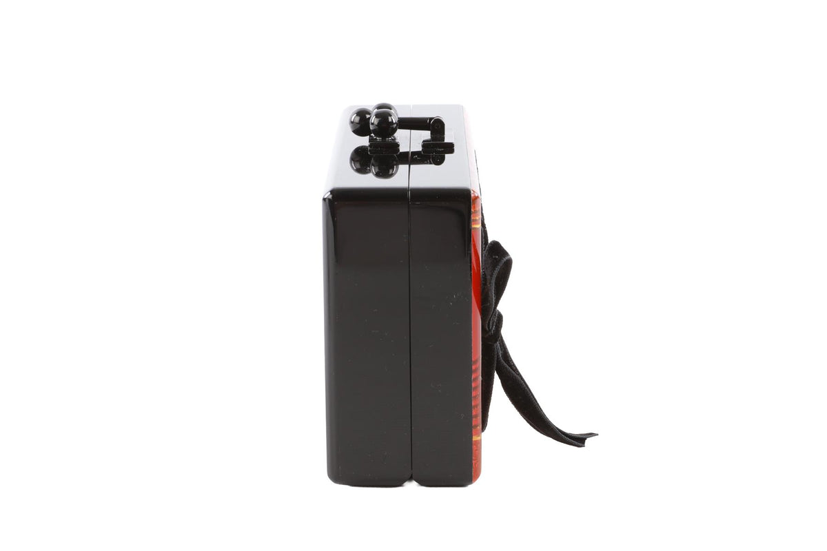 EDIE PARKER BLACK ACETATE CLUTCH