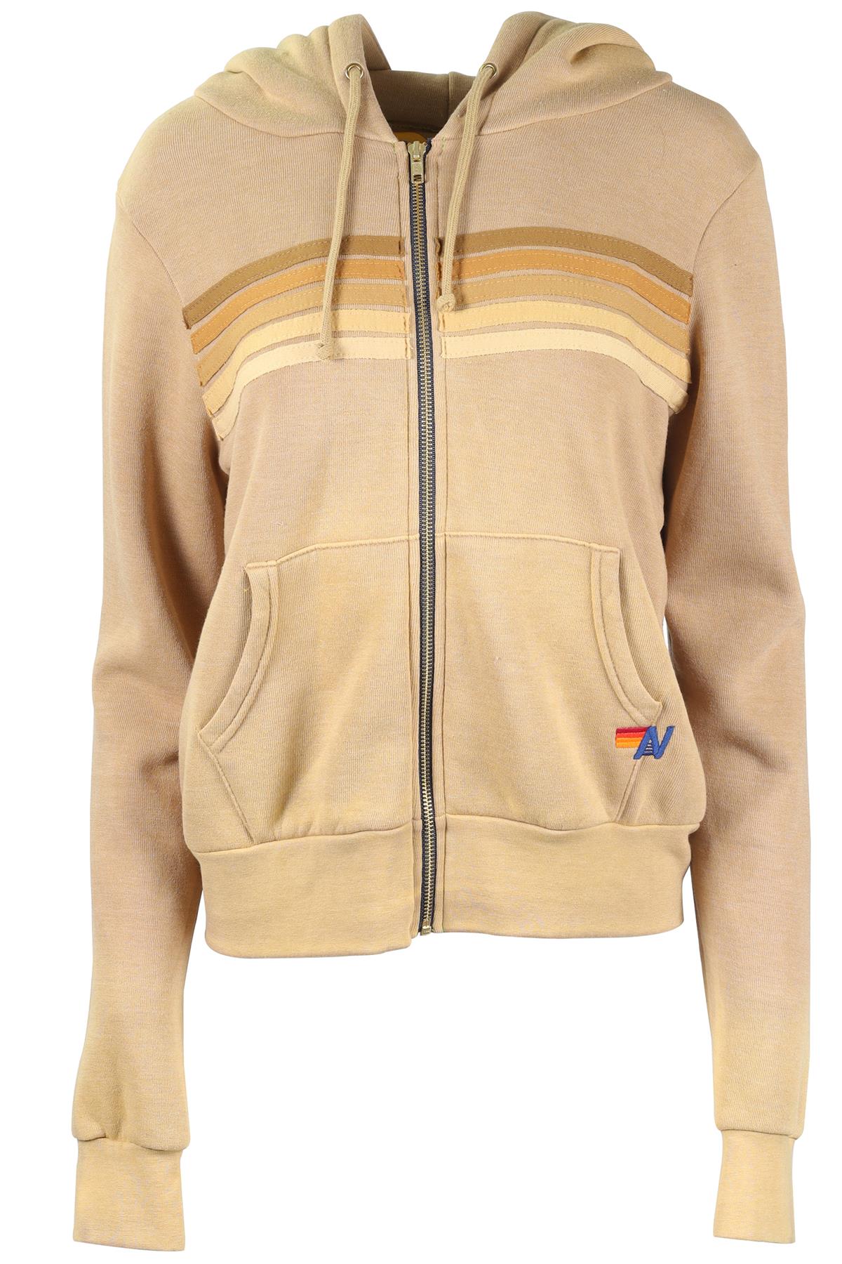 AVIATOR NATION TAN COTTON HOODIE XSMALL