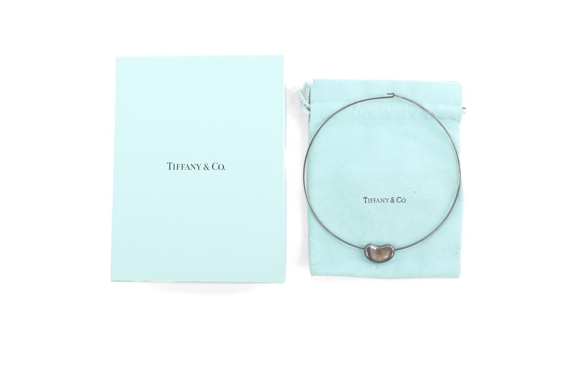 TIFFANY & CO. + ELSA PERETTI SILVER BEAN 26MM STERLING SILVER CHOKER