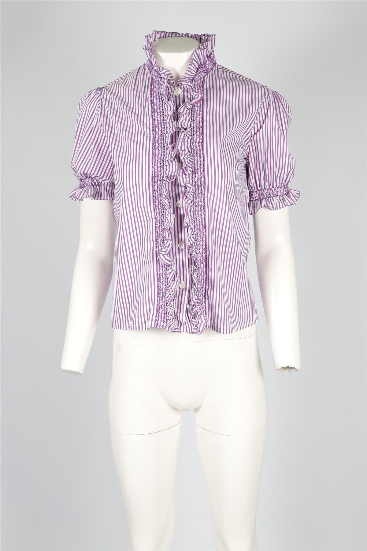 LORETTA CAPONI PURPLE COTTON SHIRT MEDIUM
