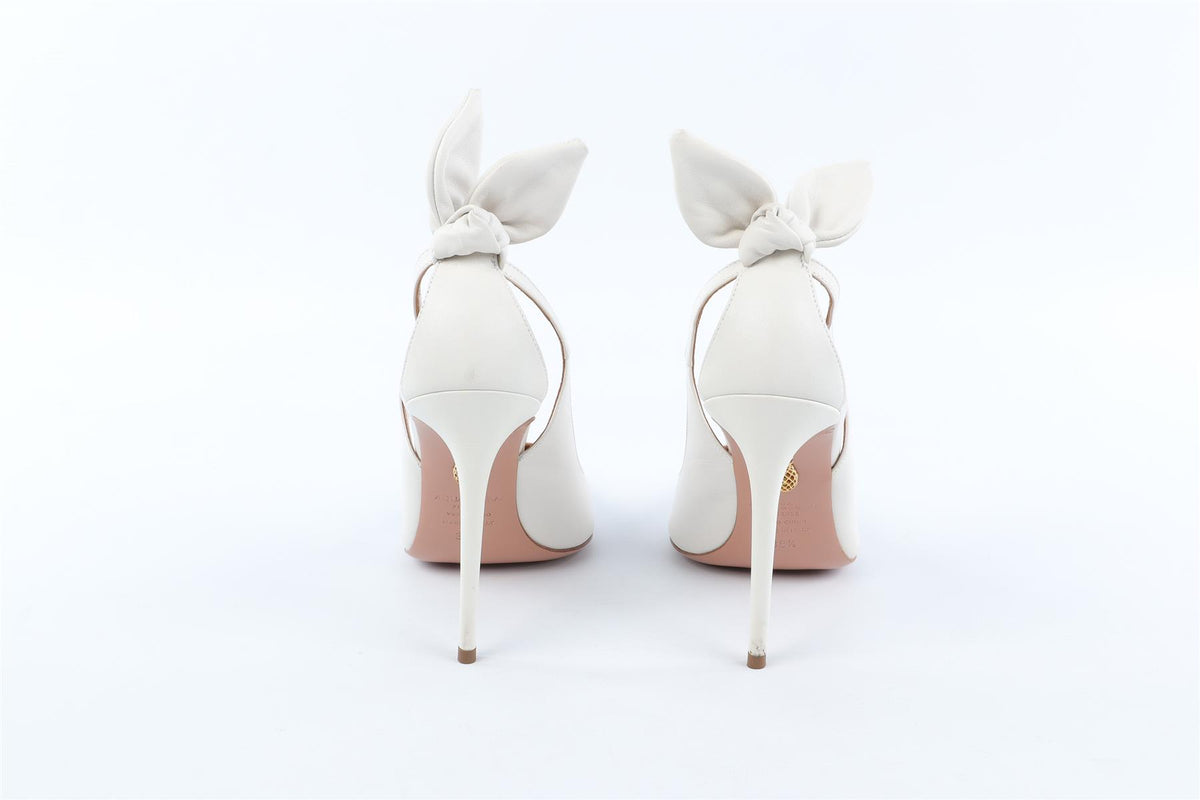 AQUAZZURA WHITE LEATHER PUMPS EU 38.5 UK 5.5 US 8.5