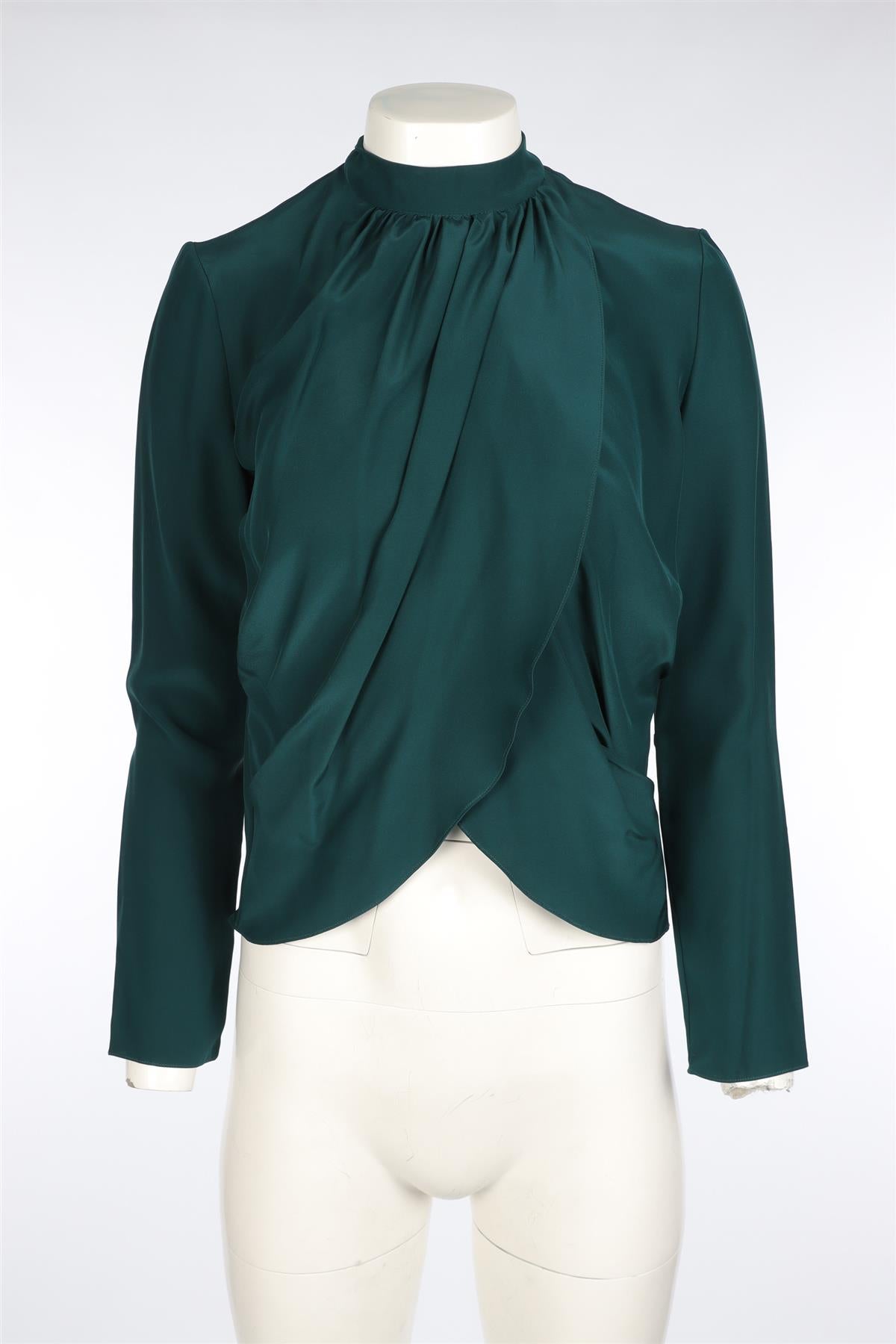 MATTHEW WILLIAMSON GREEN SILK TOP UK 10