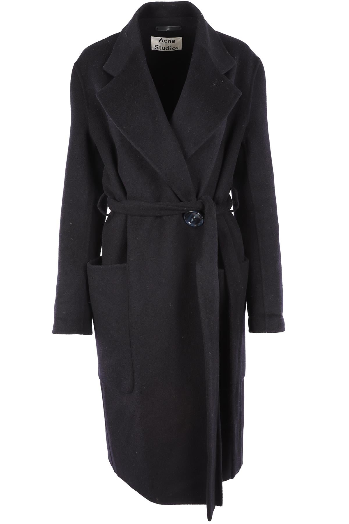 ACNE SUDIOS NAVY WOOL COAT EU 36 UK 8