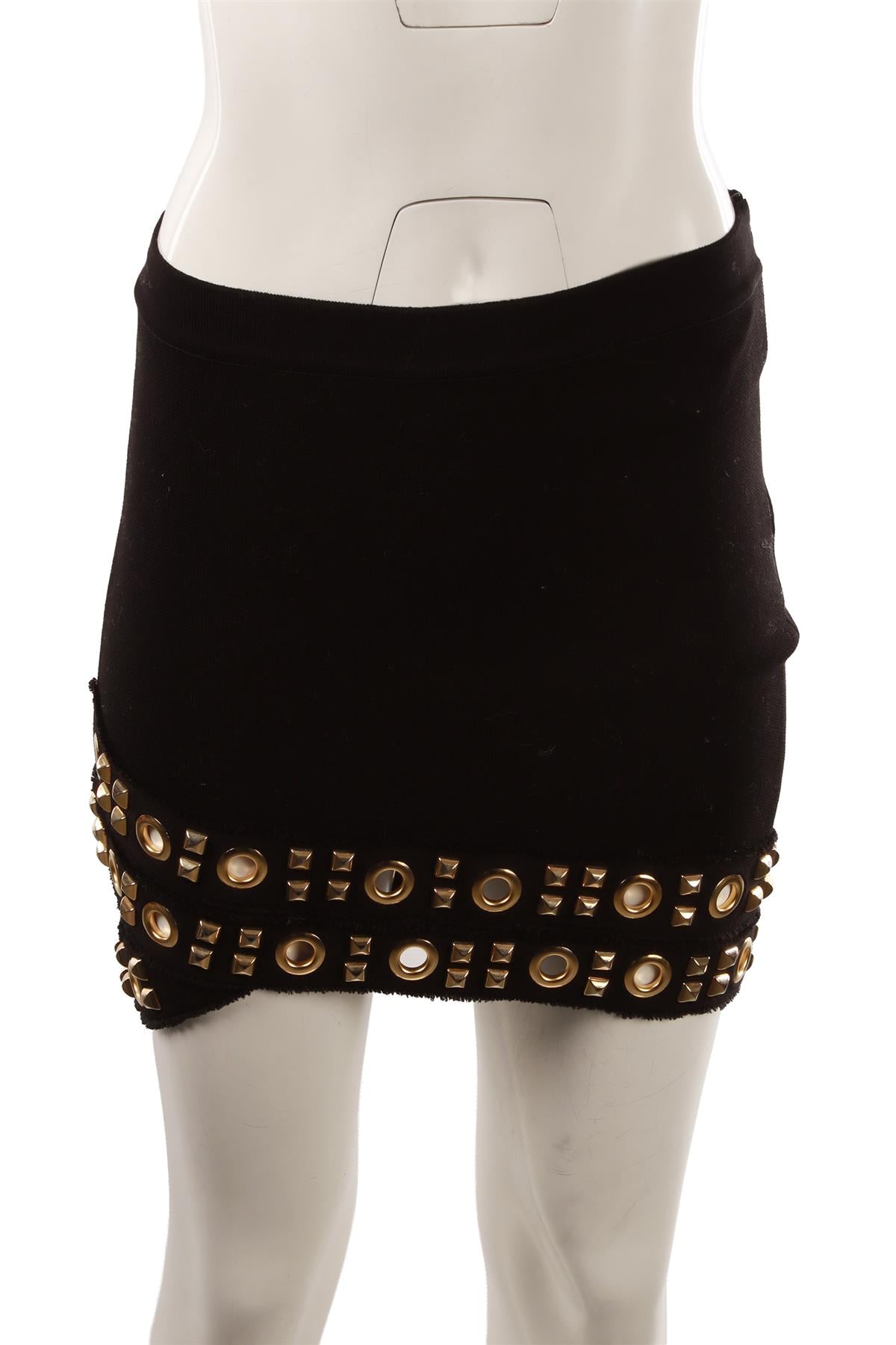 BLACK COTTON MINI SKIRT