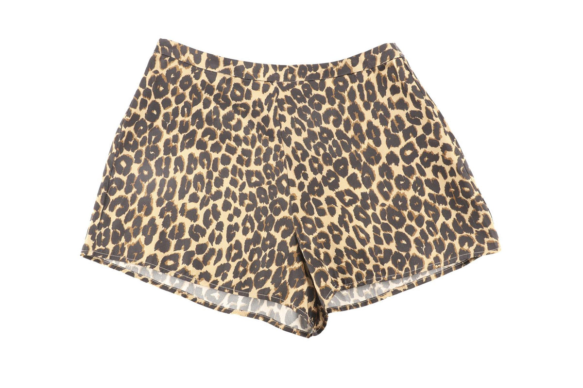 REFORMATION BROWN SILK SHORTS US 2 UK 6