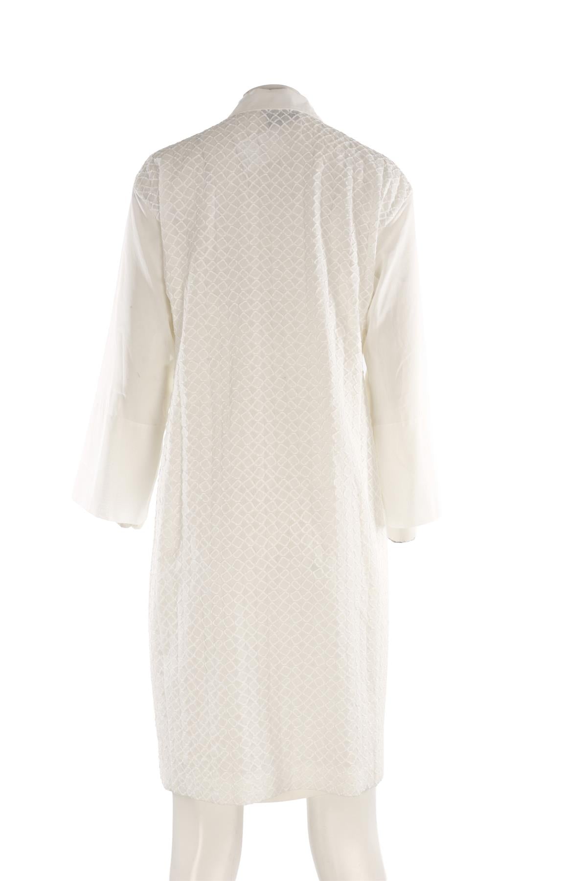 AKRIS WHITE COTTON MIDI DRESS FR 42 UK 14