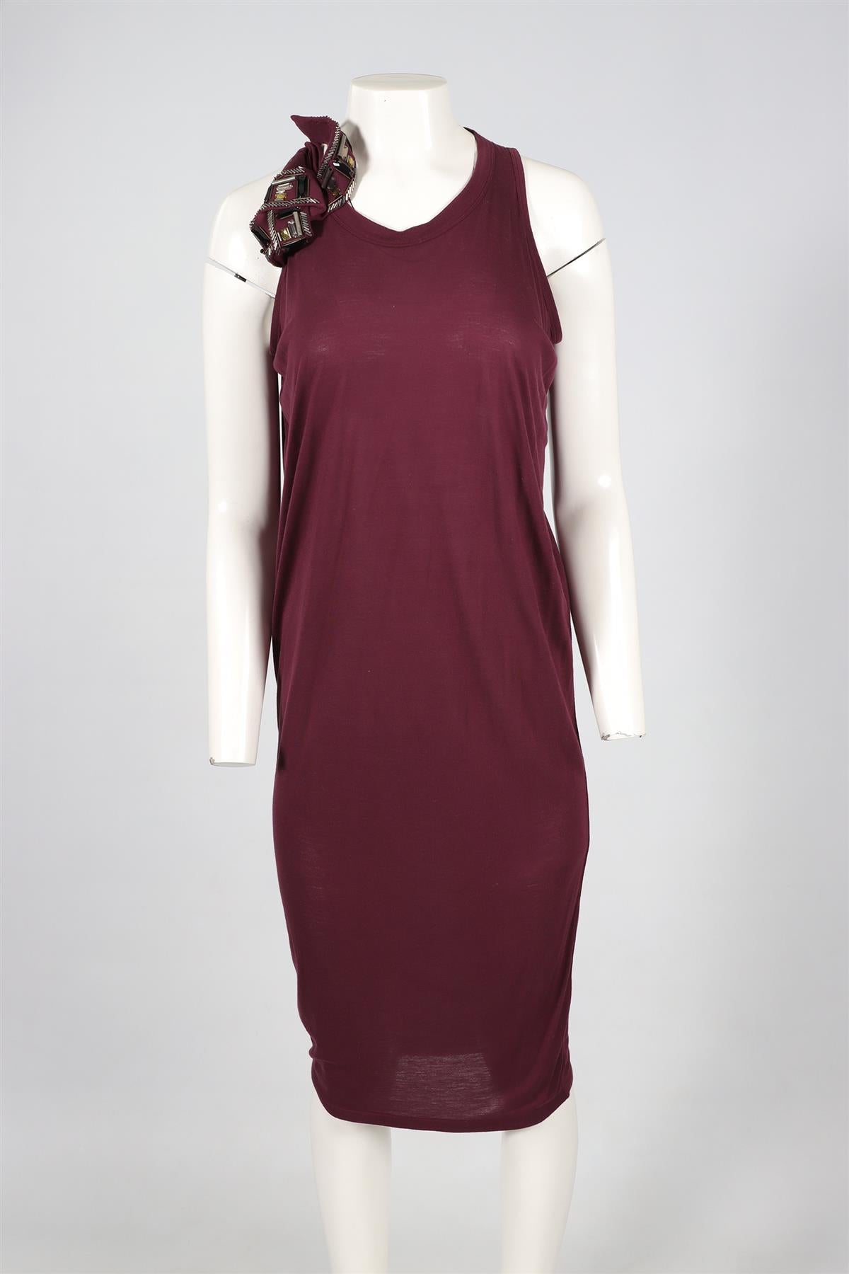 LANVIN PURPLE JERSEY MAXI DRESS SMALL