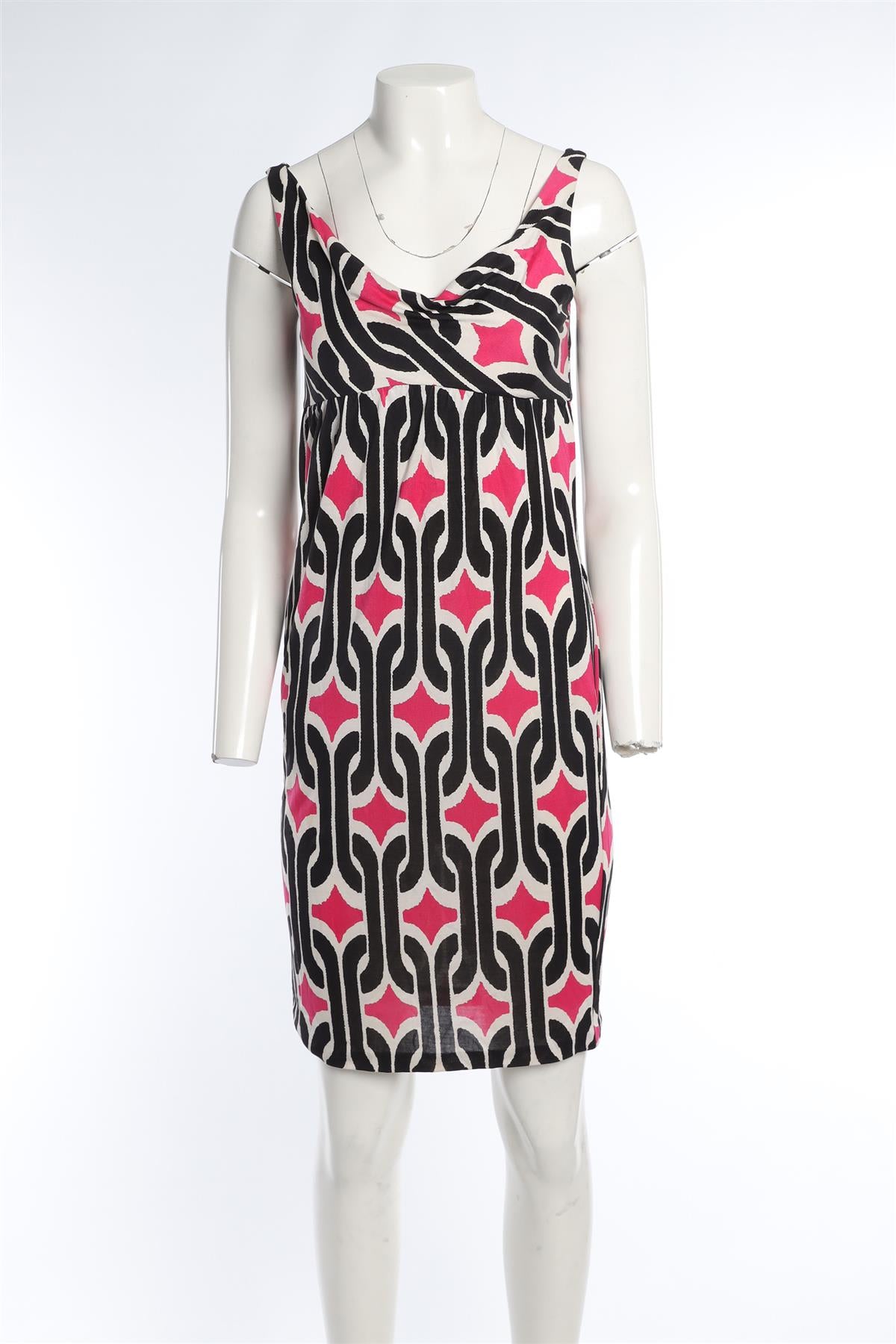DIANE VON FURSTENBERG MULTI SILK MINI DRESS US 2 UK 6