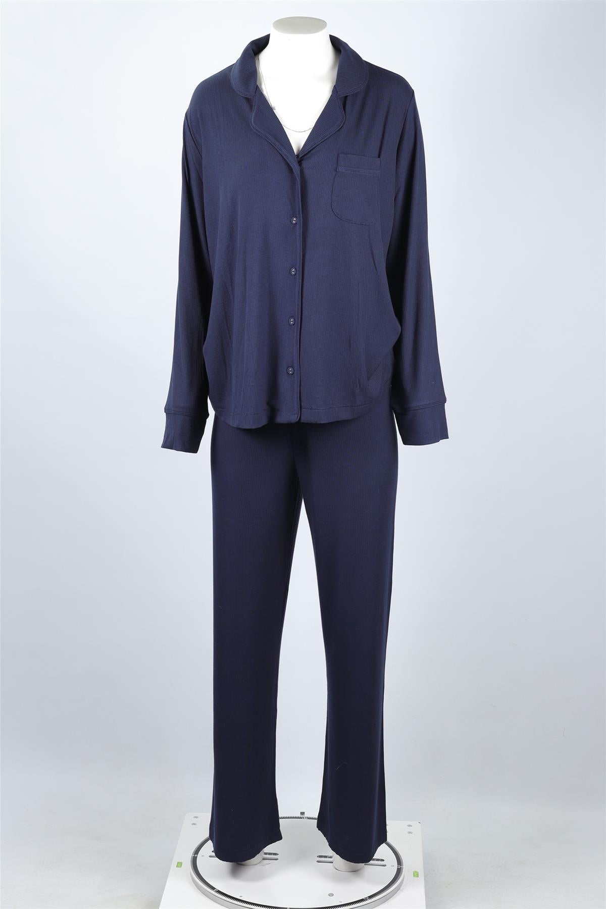 SKIMS NAVY KNIT PYJAMA SETS MEDIUM