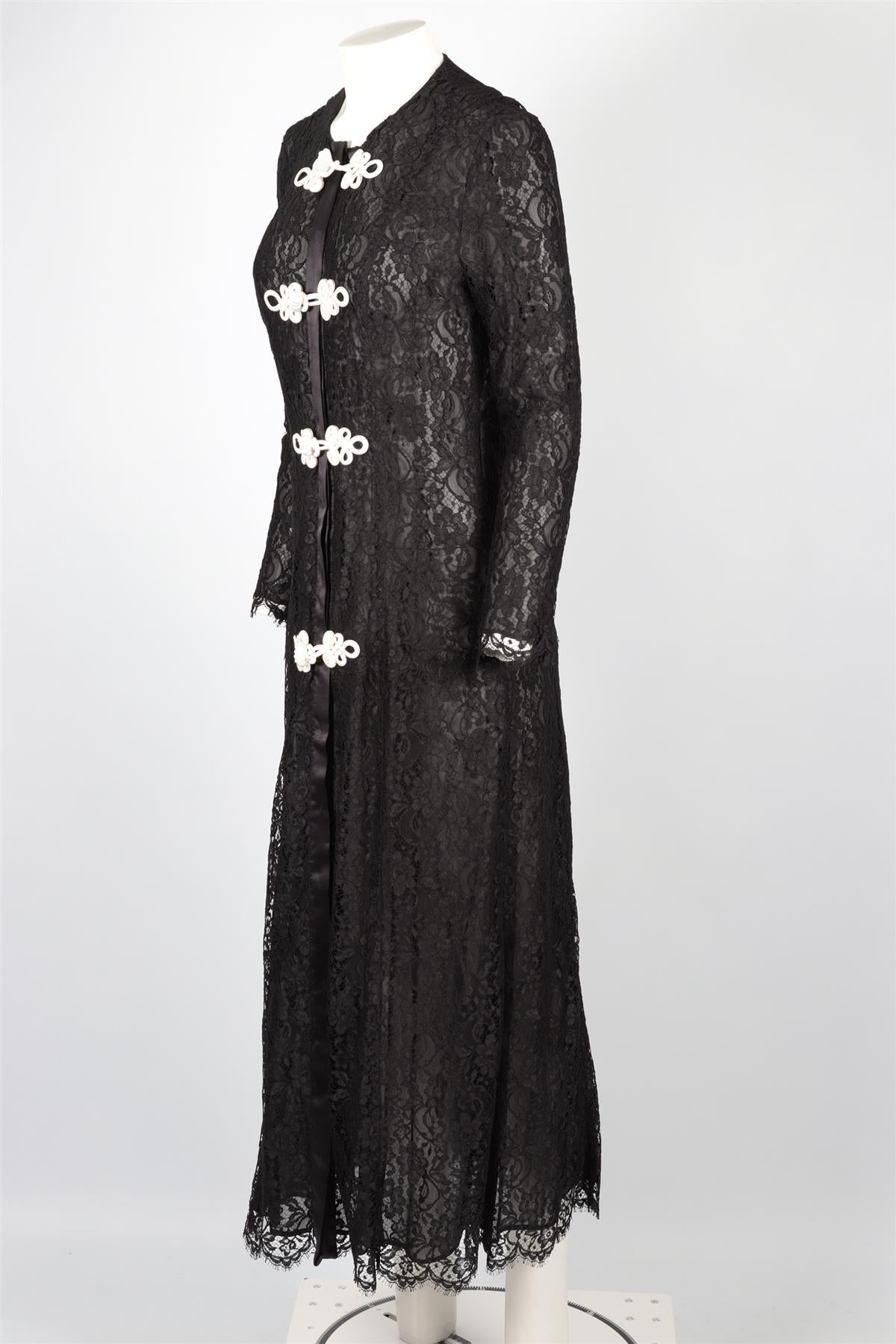 ALESSANDRA RICH BLACK LACE MAXI DRESS IT 44 UK 12