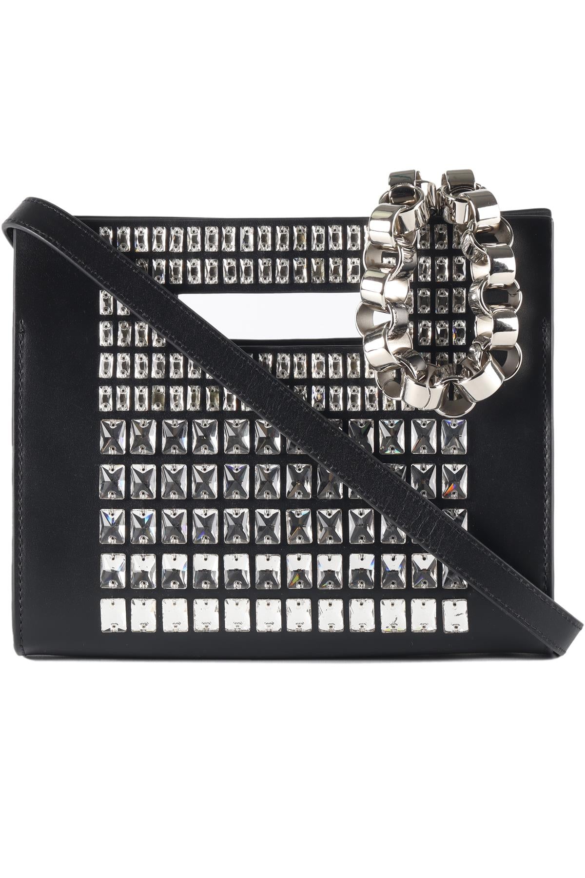 DAVID KOMA BLACK LEATHER SHOULDER BAG
