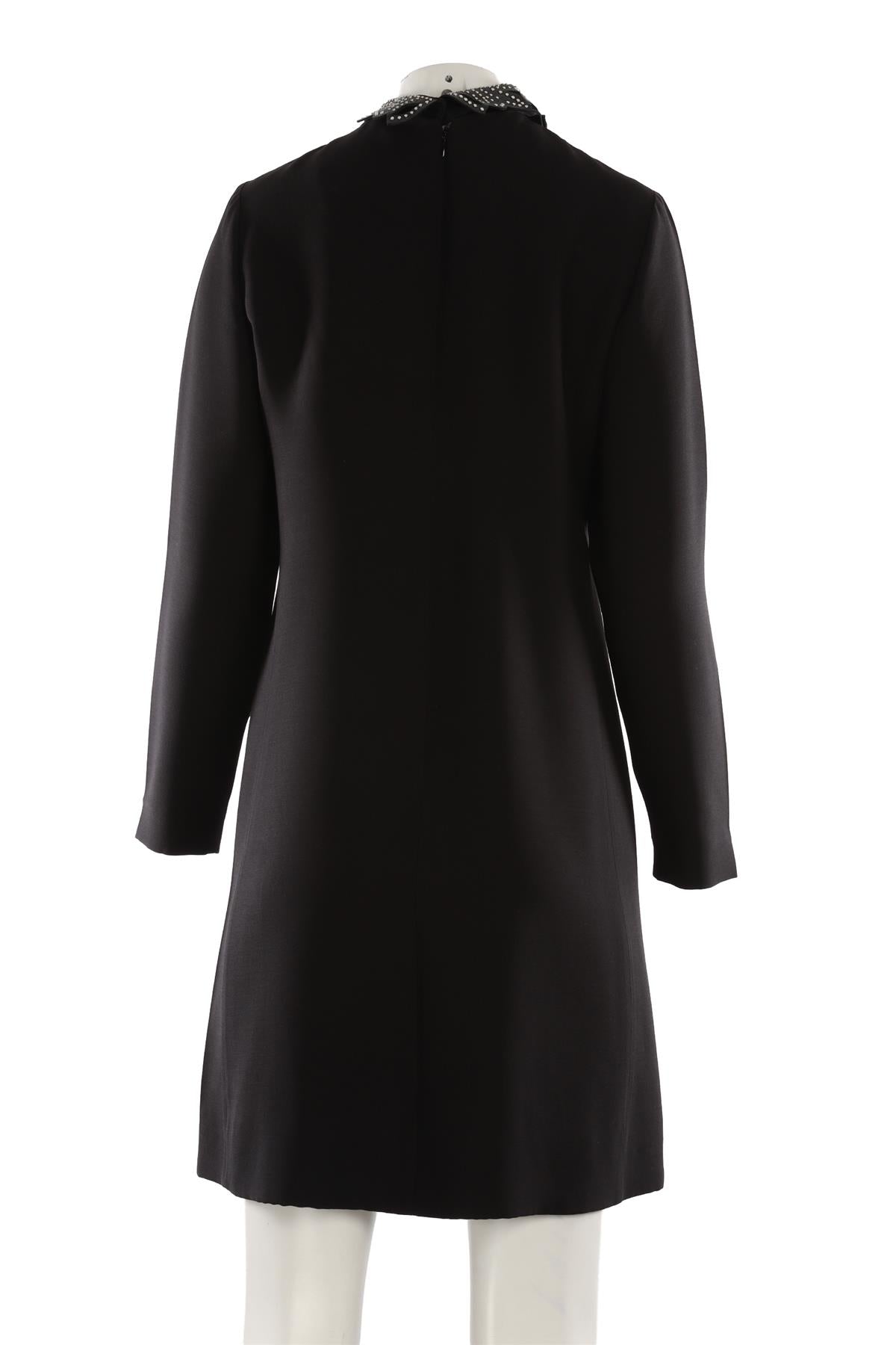VALENTINO BLACK CREPE MIDI DRESS IT 44 UK 12