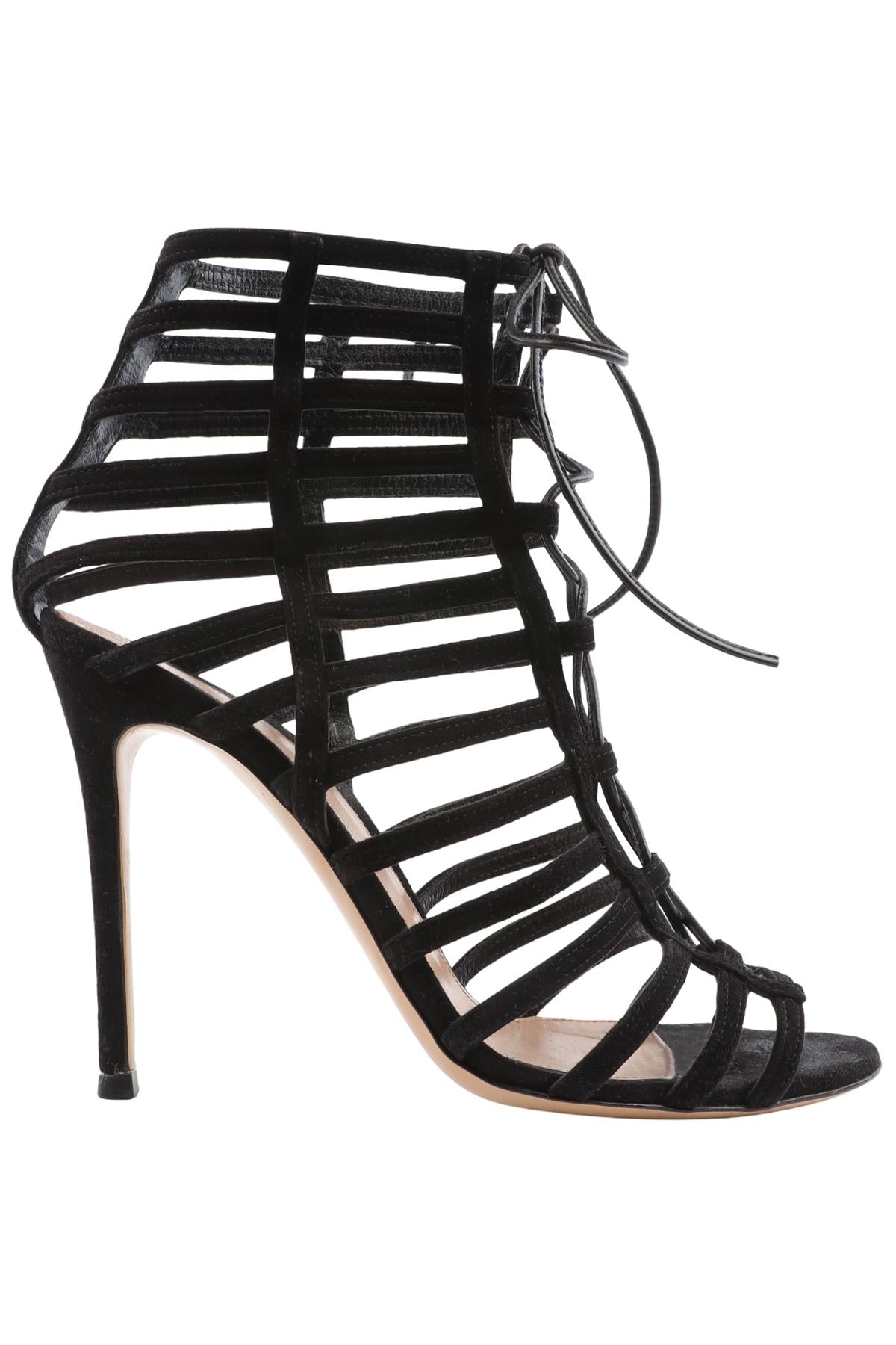 GIANVITO ROSSI BLACK SUEDE SANDALS EU 37 UK 4 US 7