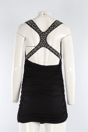 JAY AHR BLACK JERSEY MINI DRESS XSMALL