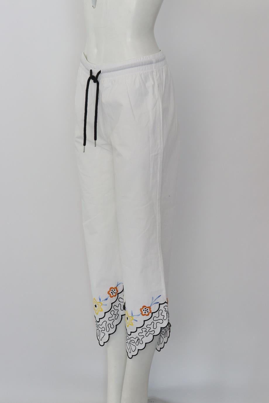 SEE BY CHLOÉ EMBROIDERED COTTON PANTS FR 36 UK 8