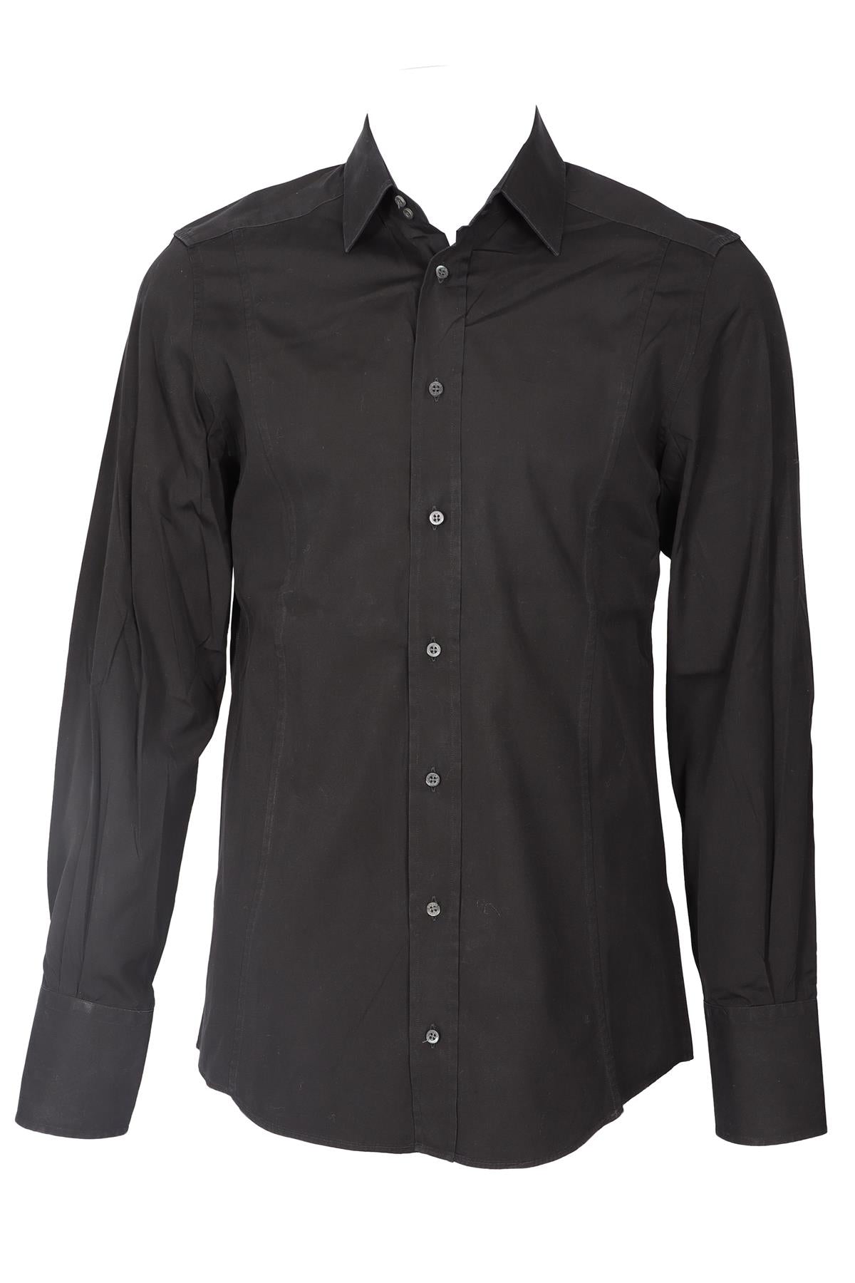 GUCCI BLACK MEN'S COTTON SHIRT UK/US COLLAR 15 3/4, UK/US CHEST 40
